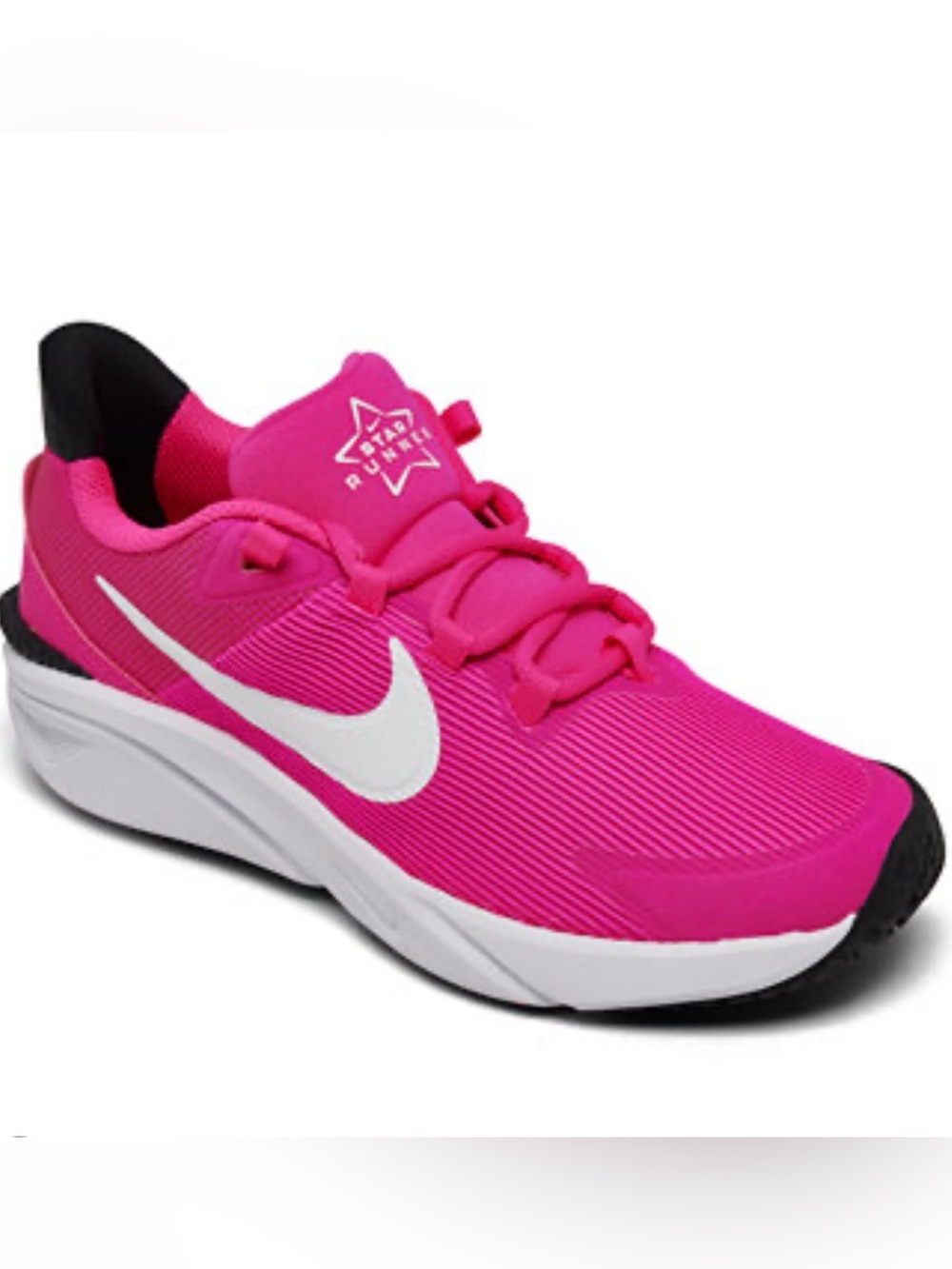 Nike Vibrant Pink Running Shoe with White Swoosh
